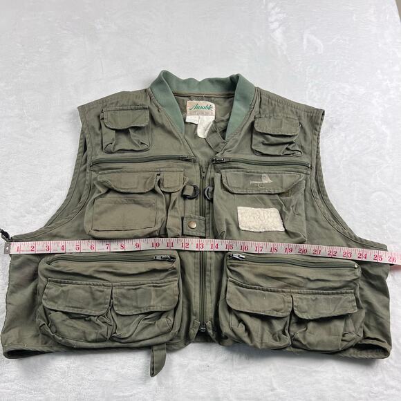Ausable Vintage Green Fly Fishing Vest Size XL Full Zip Pockets Outdoor Sport - Picture 4 of 8